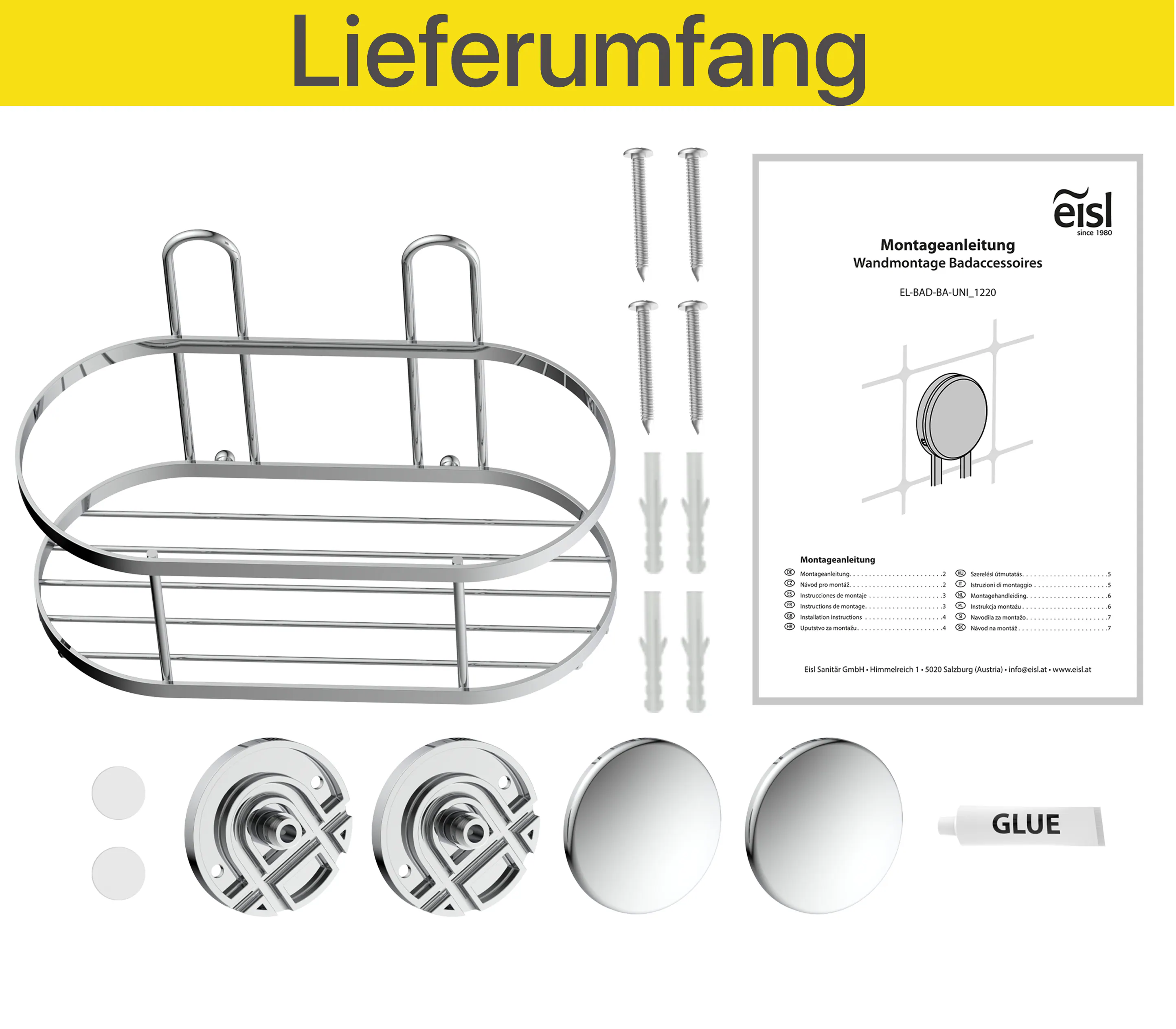 Eisl Duschregal ohne Bohren Chrom