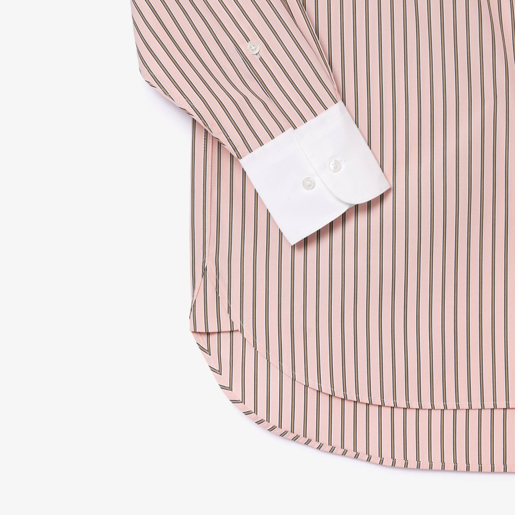 Chemise regular fit en popeline à col contrasté Chemises & Hauts - Rose - Lacoste - Femme