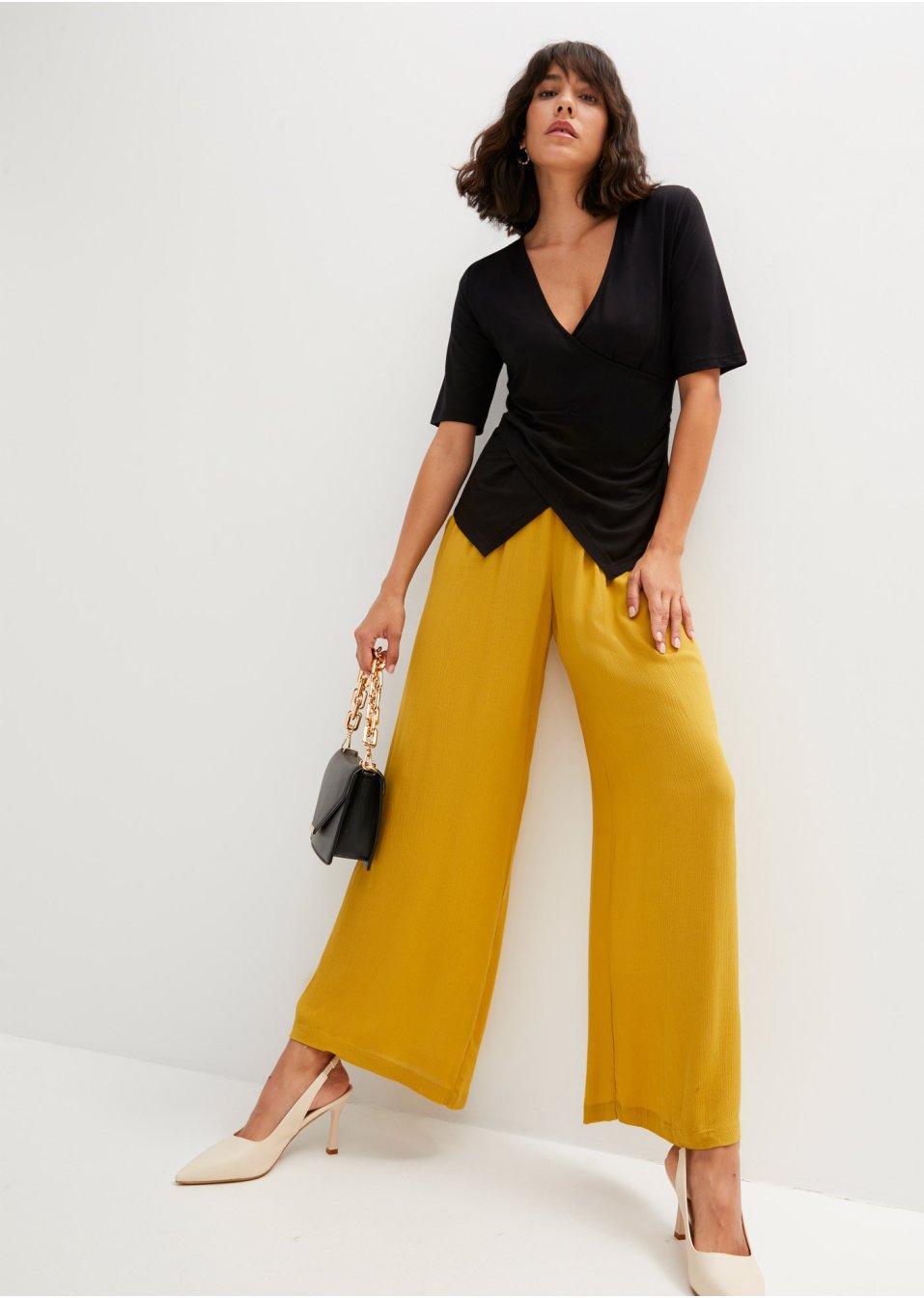 T-shirt effet cache-cœur en viscose durable
