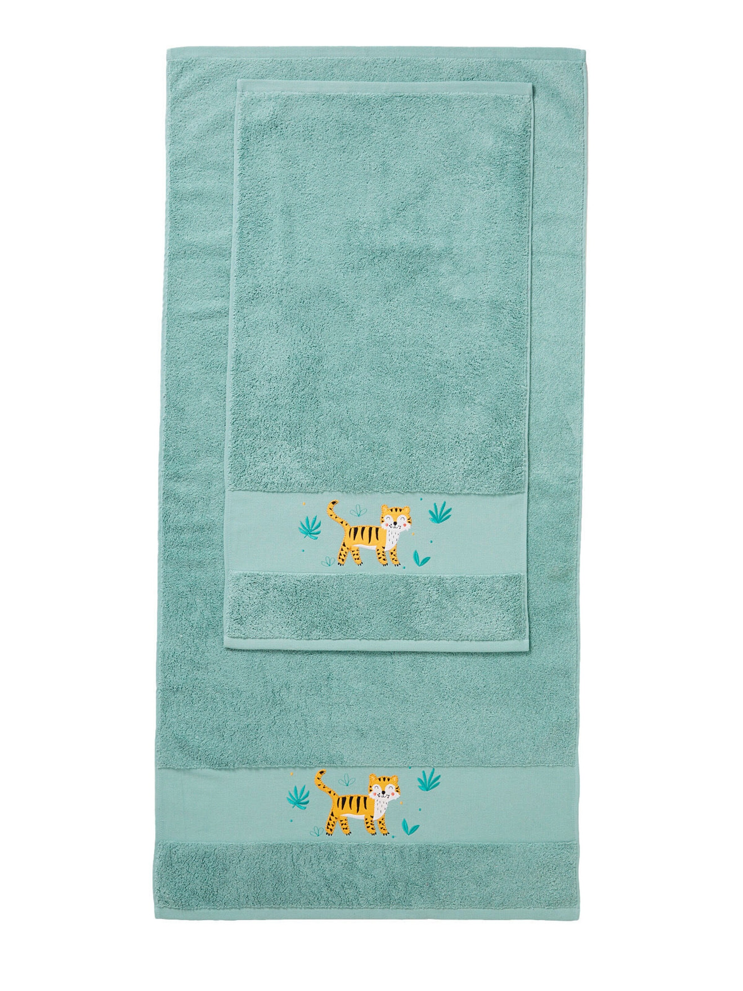 Vertbaudet Kinder Handtuch TIGER grün