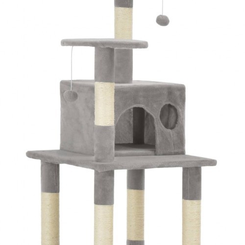 Arranhador para gatos com corda de sisal, cinza