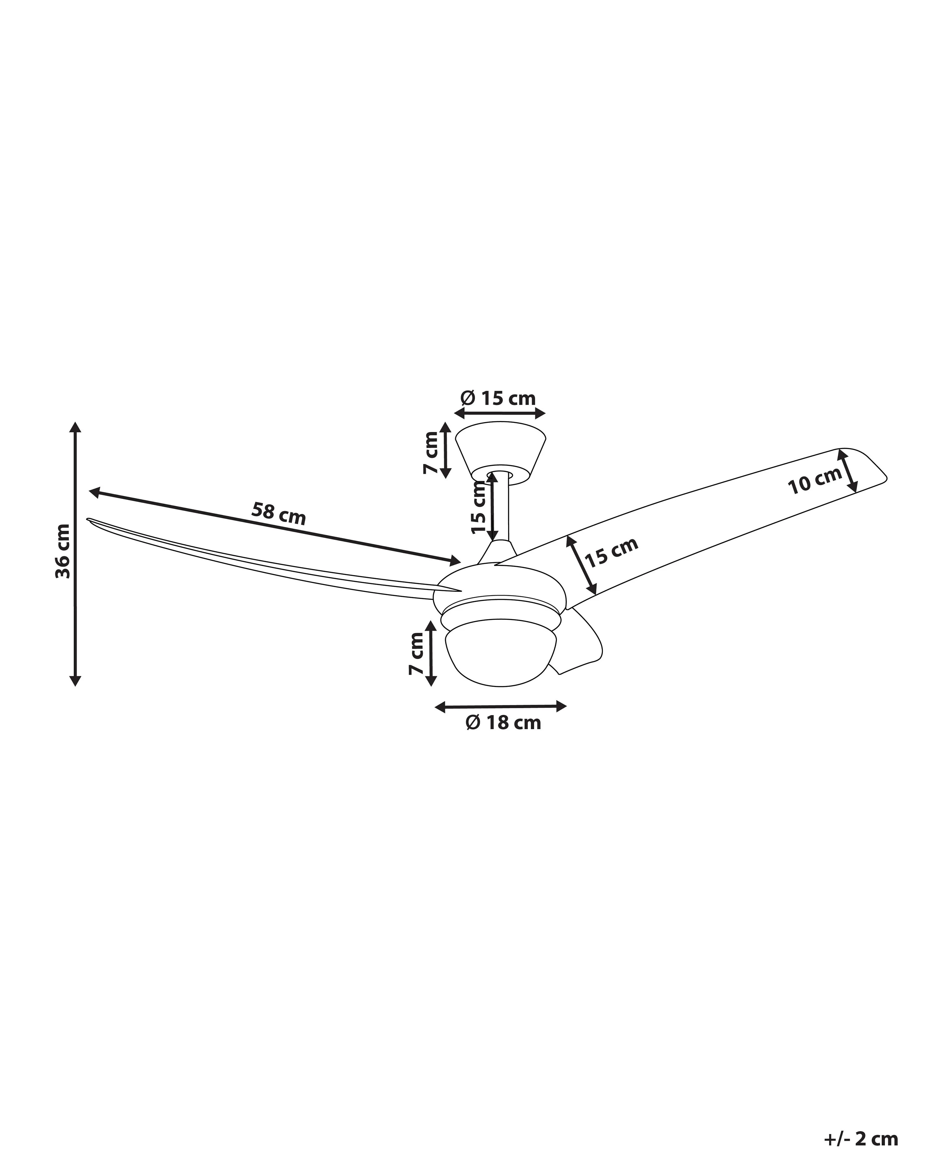 Plafondventilator met verlichting JIBOA met afstandsbediening Zwart