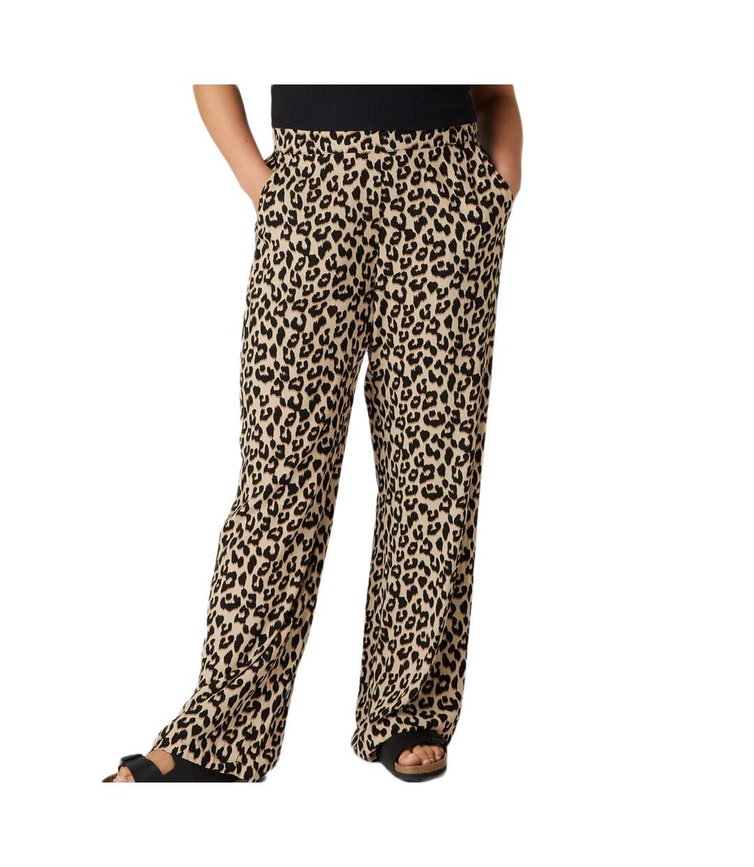 Pantalon Beige à Imprimés Femme Vero Moda Curve Easy Hw Wide