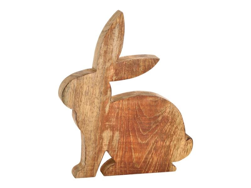 G. Wurm Aufsteller Hase 20 cm, Braun Osterdekoration aus Holz