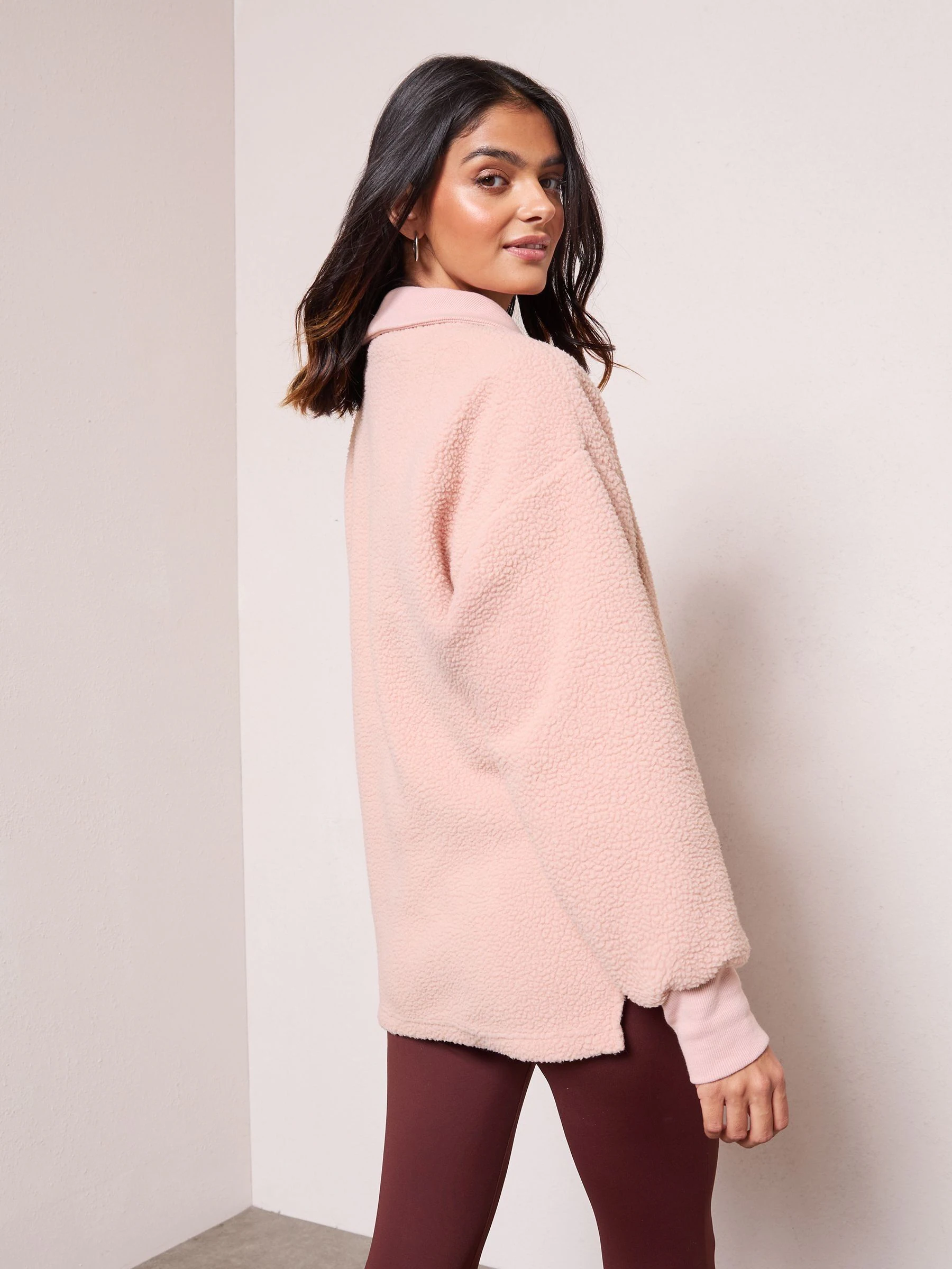 Roze - Friends Like These Half Zip Borg Sweatshirt