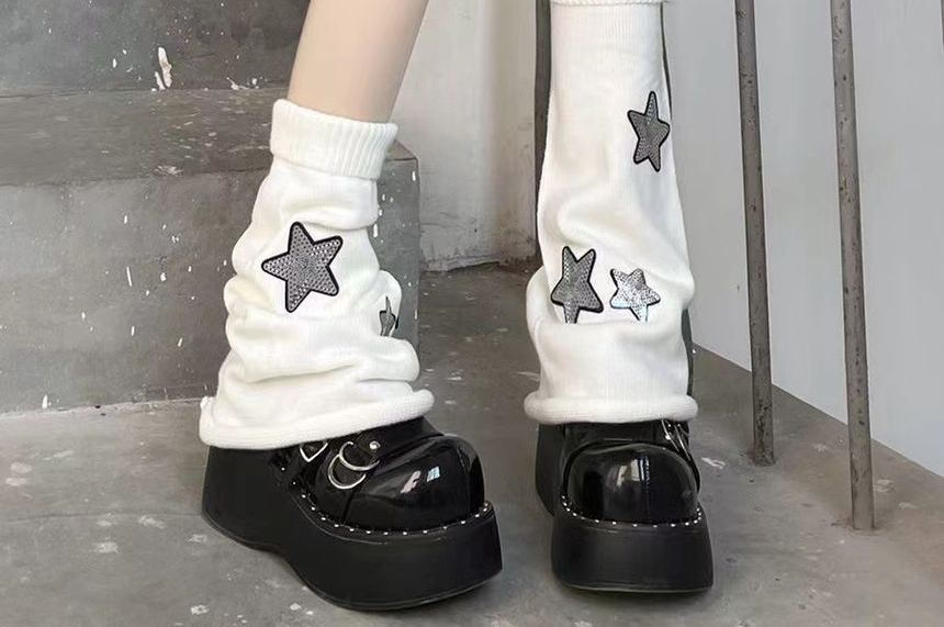 Bolgivy - Beenwarmers met sterpatroon en pailletten