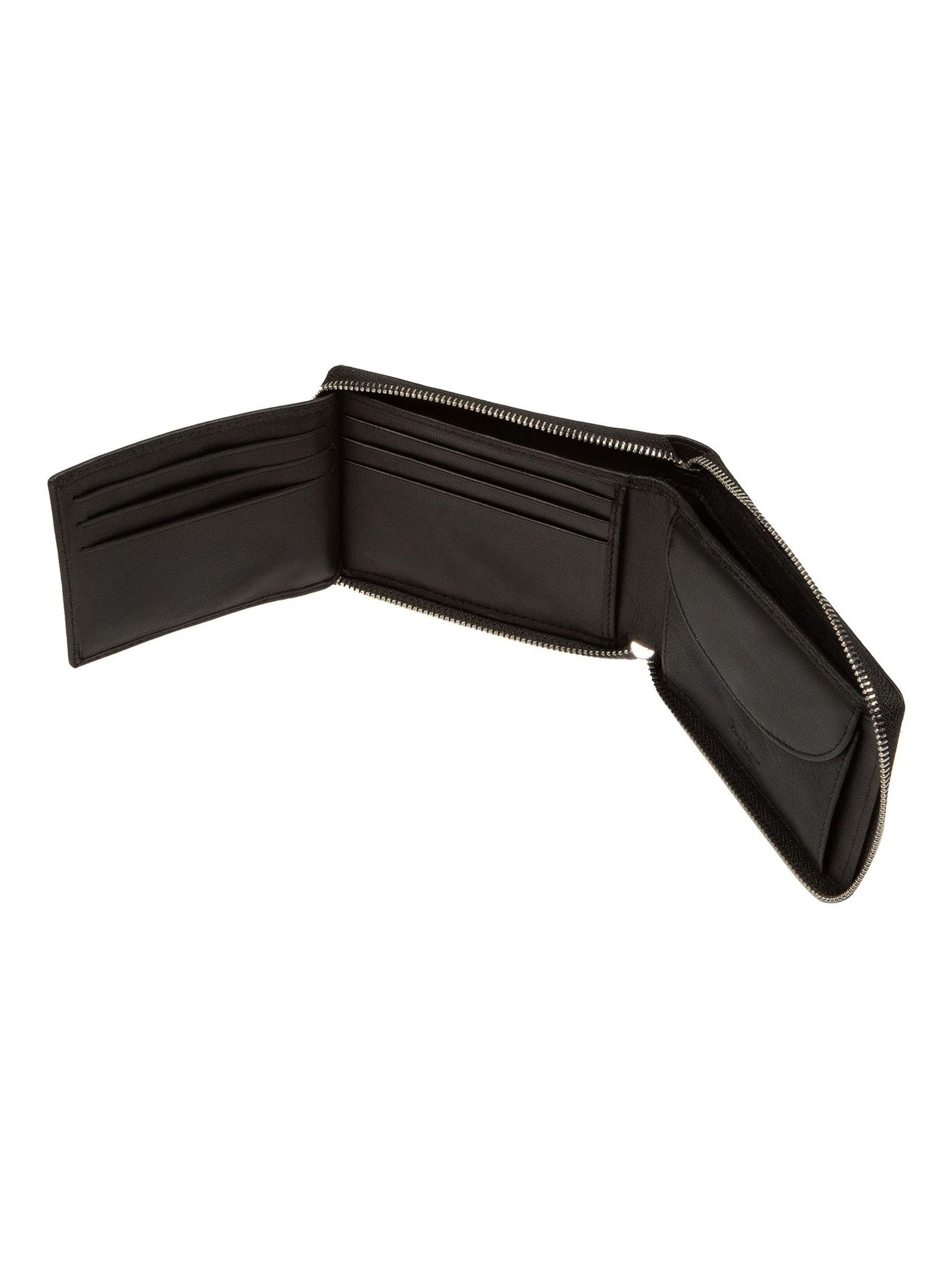 Zwart - Cultured London 'James' Leather Wallet