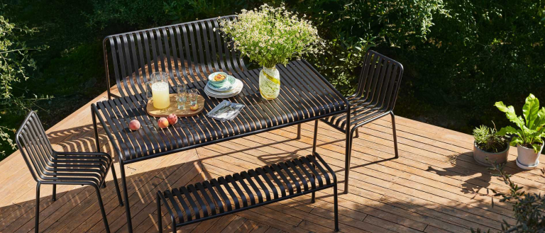 Hay Palissade Dining tuinbank zonder armleuning Anthracite