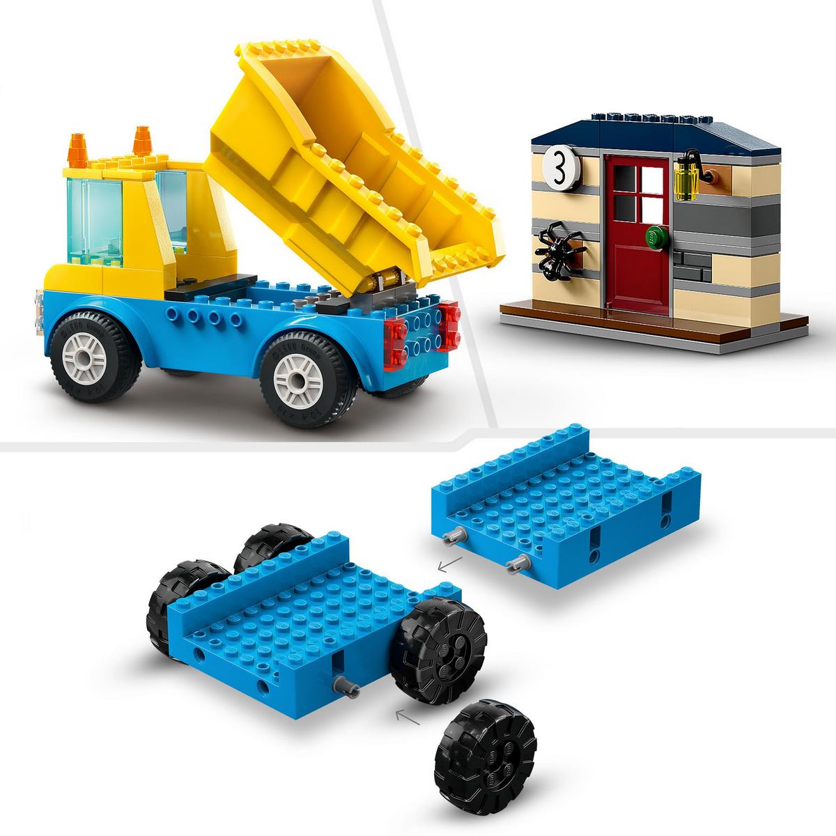 Camions de chantier et grue de démolition Lego City 60391