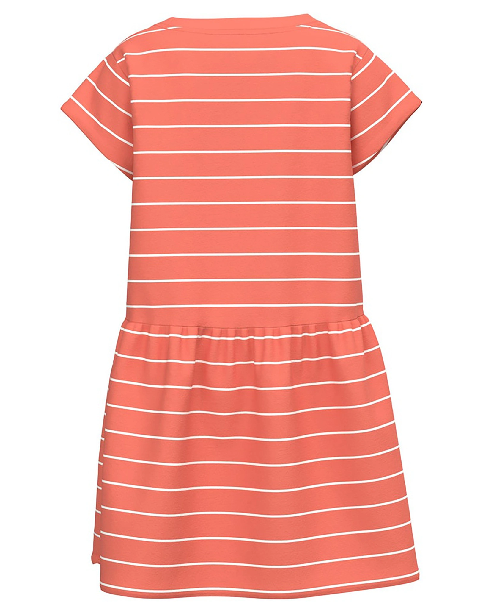 Kurzarmkleid NMFVAMAJA gestreift in coral