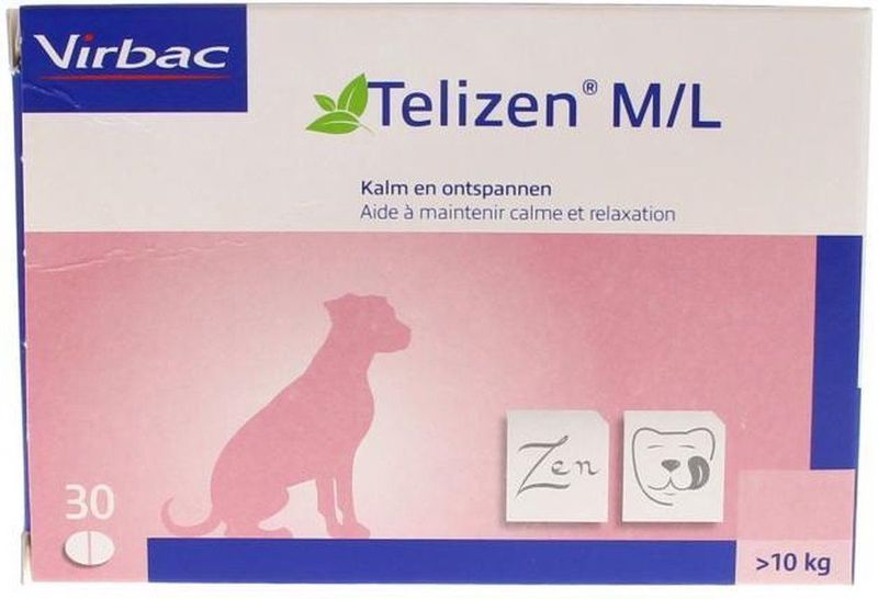 Virbac Telizen - 100 mg - 30 Tabletten - Rustgevend Supplement Voor Honden En Katten