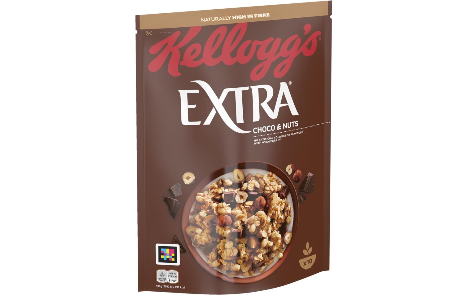 Müesli Extra Choco & Nuts 450 gFeiner Müeslimix mit Haferflocken, Schokolade und Nüssen