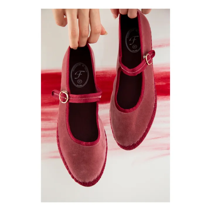 Flabelus Ballerines Slippers Theresa Velours | Rose boisé