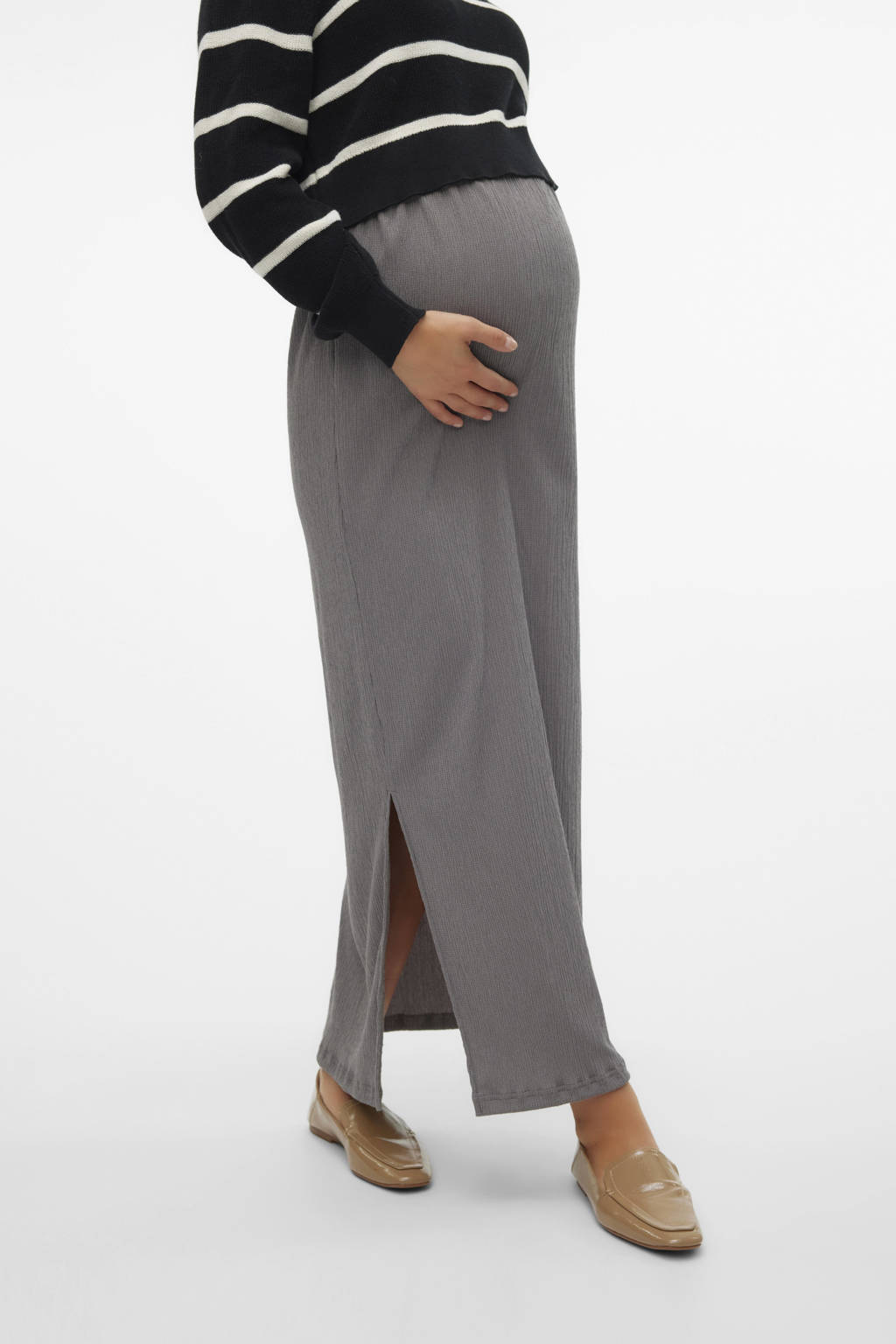 MAMALICIOUS maxi zwangerschapsrok grijs