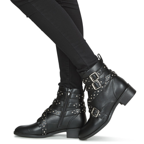 Only - BRIGHT 14 PU STUD BOOT - Noir