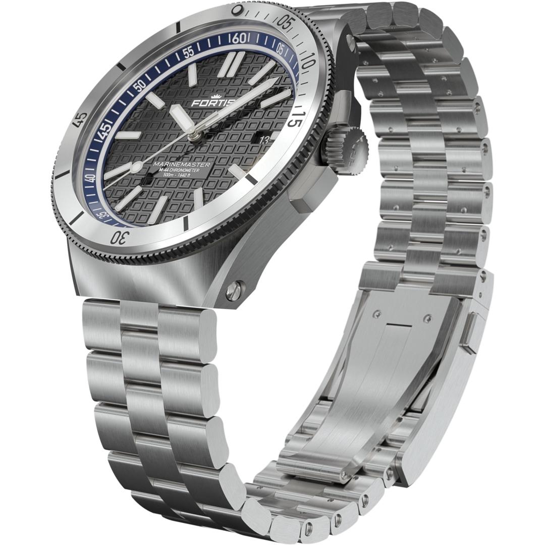 Fortis Marinemaster M-44 Chronometer Ocean Blue Block Bracelet