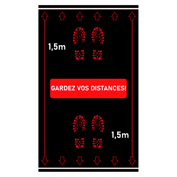 Tapis distanciation sociale 0,90 x 1,50 m