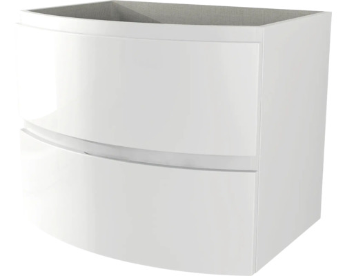 Vage 69 cm witte glanzende wastafelmeubel