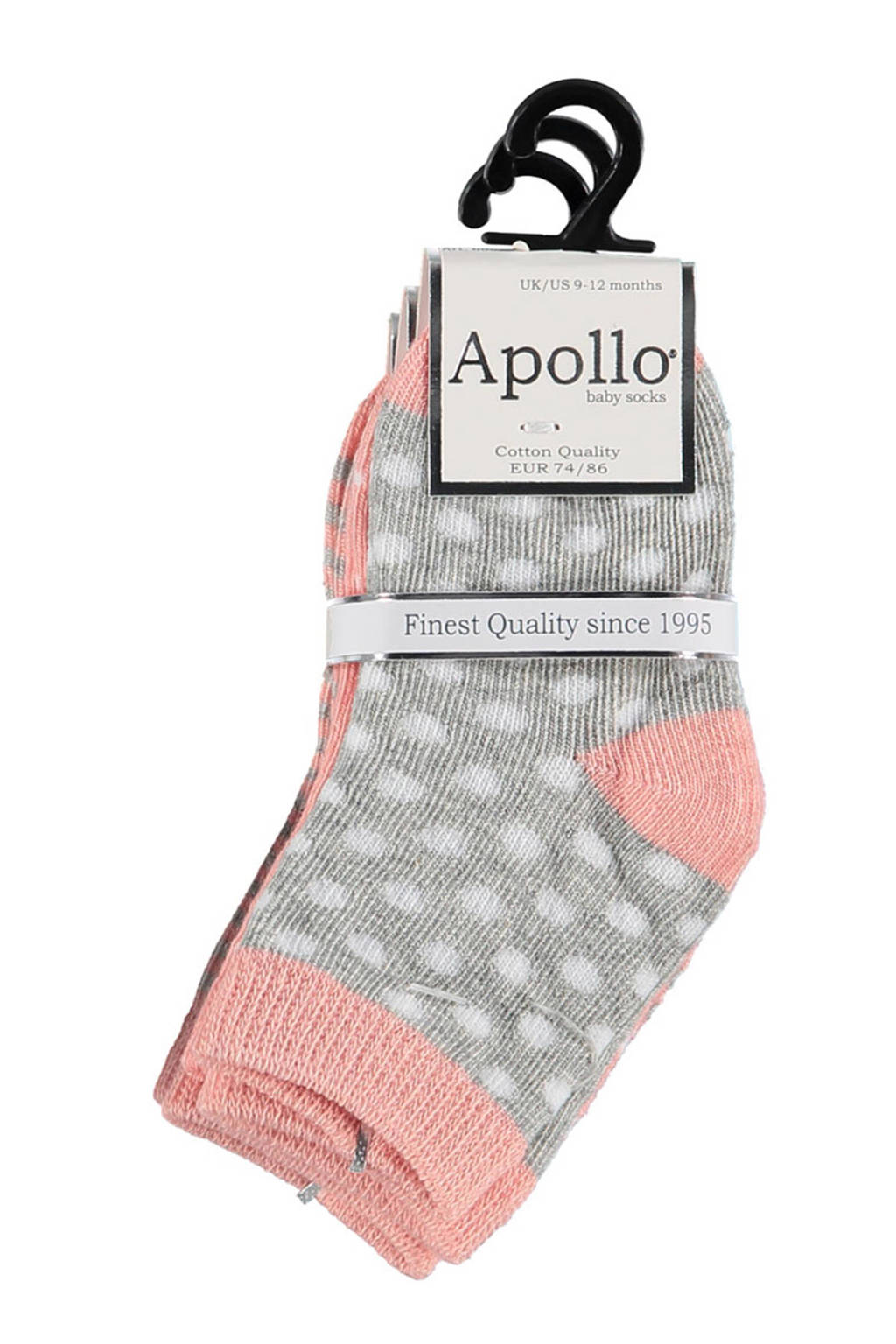 Apollo sokken - set van 6 roze/grijs