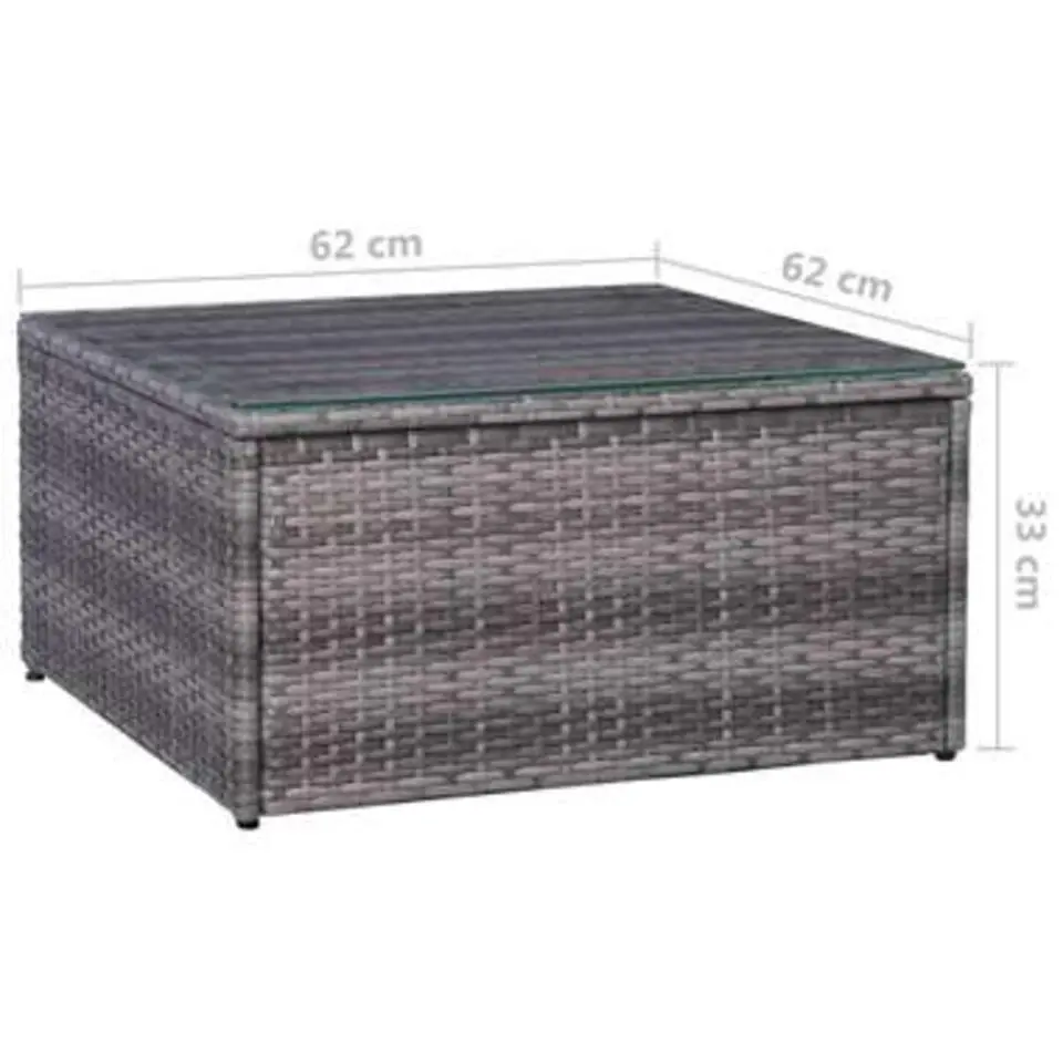 vidaXL - Loungeset - Grijs - Poly rattan