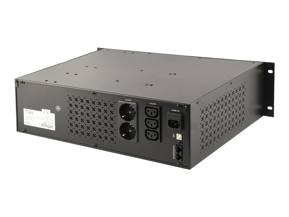 EnerGenie UPS-RACK-1500 - UPS (rackversion) - AC 220 V - 1500 VA - 8 At - USB - output-stikforbindelser: 3 - 3.4U