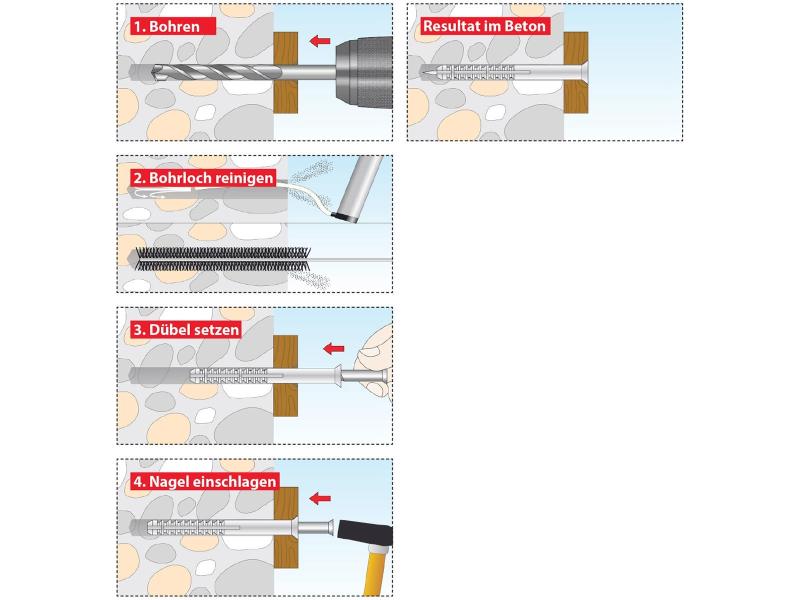 Tox-Dübel Nageldübel  Attack 6x60 mm, Blister 10 Stück Nageldübel Attack KB