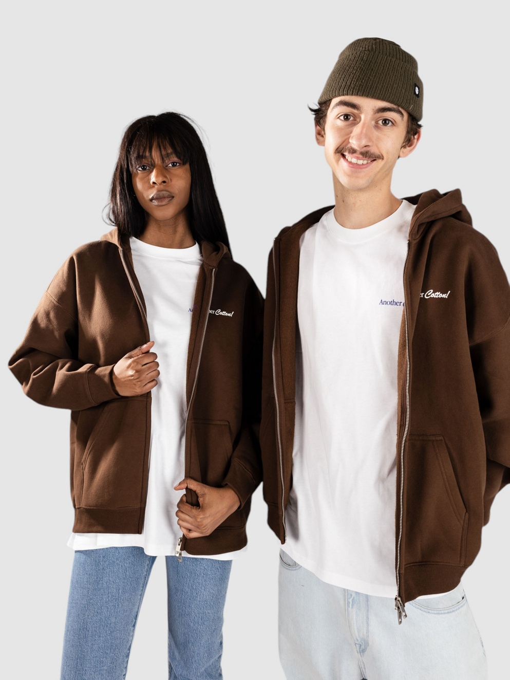 Another Cotton Lab Espresso Martini Oversized Zip Hoodie chocolate