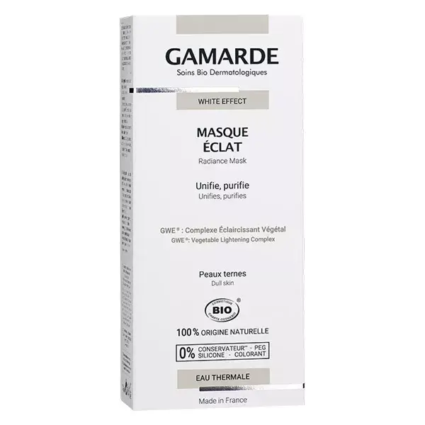 Máscara Facial Orgânica Radiance com Efeito Branco Gamarde 40ml