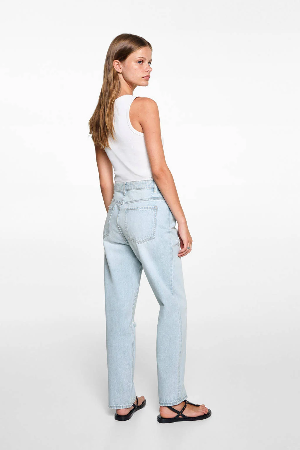 MANGO TEEN straight leg jeans lichtblauw
