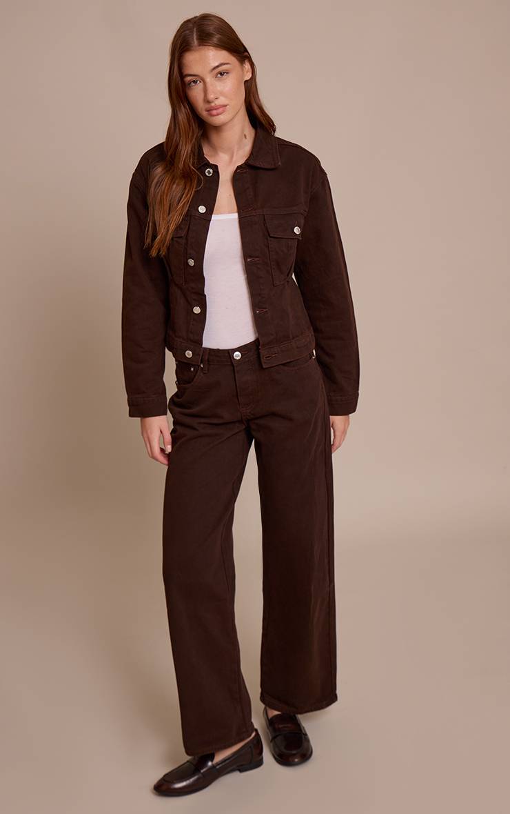 Dark Chocolate Veste En Jean Plissée Avec Dos Cintré