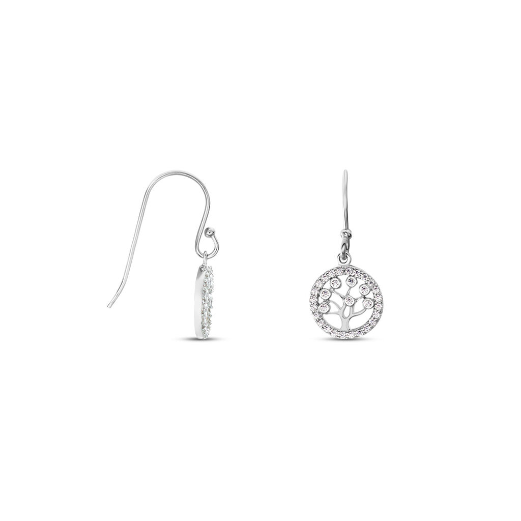 Boucles D'oreilles Pendantes Chimere Argent Blanc Oxyde De Zirconium