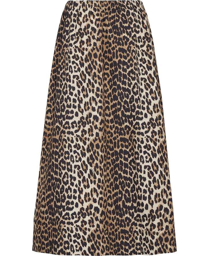 Ganni Printed Cotton Elasticated Maxi Ski Leopard
