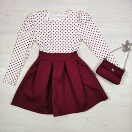Girls Polka Dot Party Dress - bordeaux