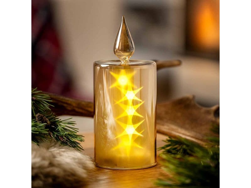 Leonardo Dekolicht Capanna Magico 9 cm x 24 cm, Gold LED-Kerze