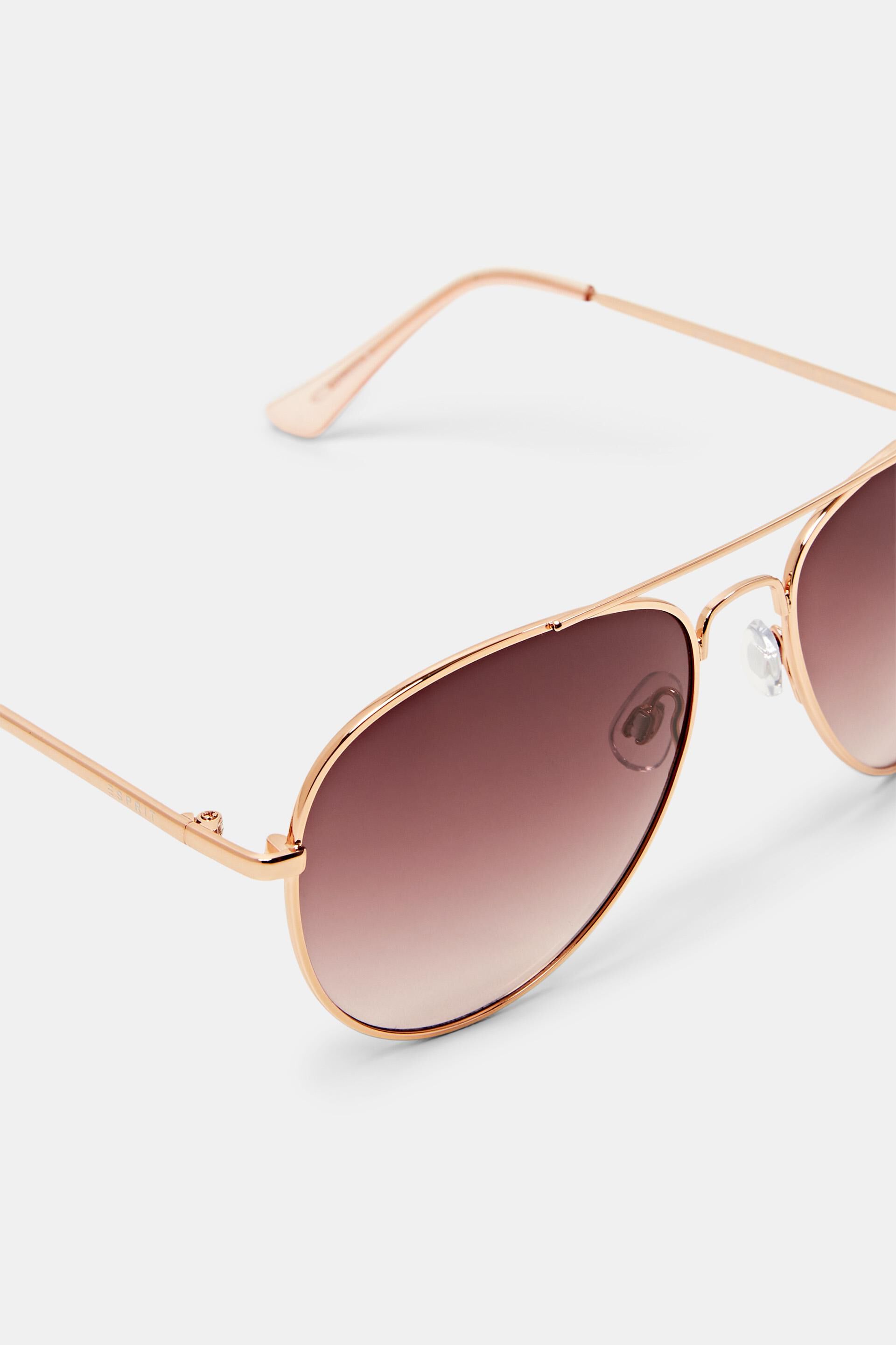 Lunettes de soleil de style aviateur à verres teintés de rose