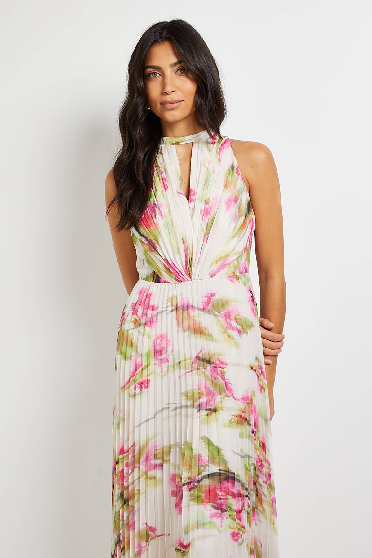 Wallis Robe Longue Plissée À Imprimé Floral