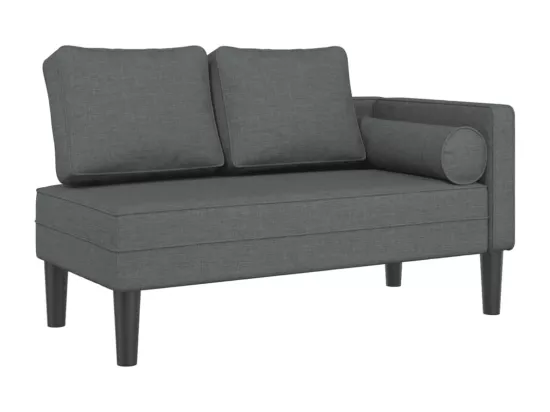 Prolenta Premium - Chaise longue avec coussins gris foncé tissu
