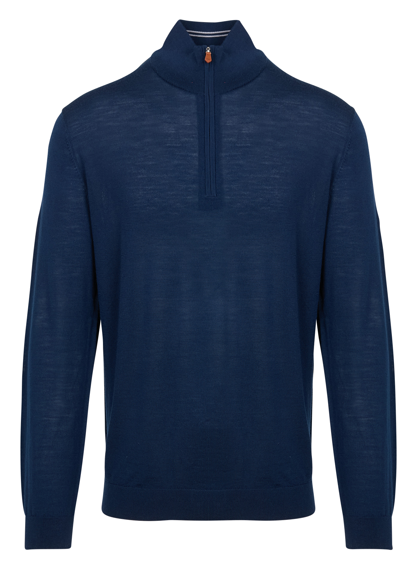 Pull col montant régular-fit en laine | Bleu