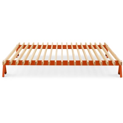 Bett Simplon - 160 cm, RAL 2001 Rotorange