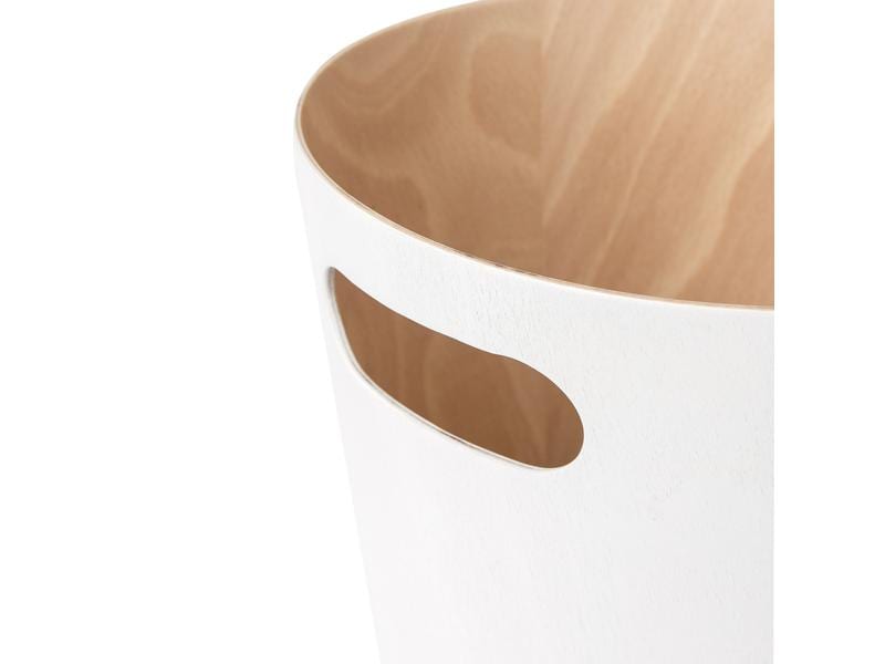 Umbra Papierkorb Woodrow 7.5 l, Weiss Abfallkorb aus Sperrholz
