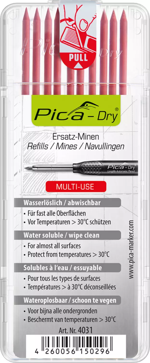 Pica 4031 Dry Navulling - Rood (10st)