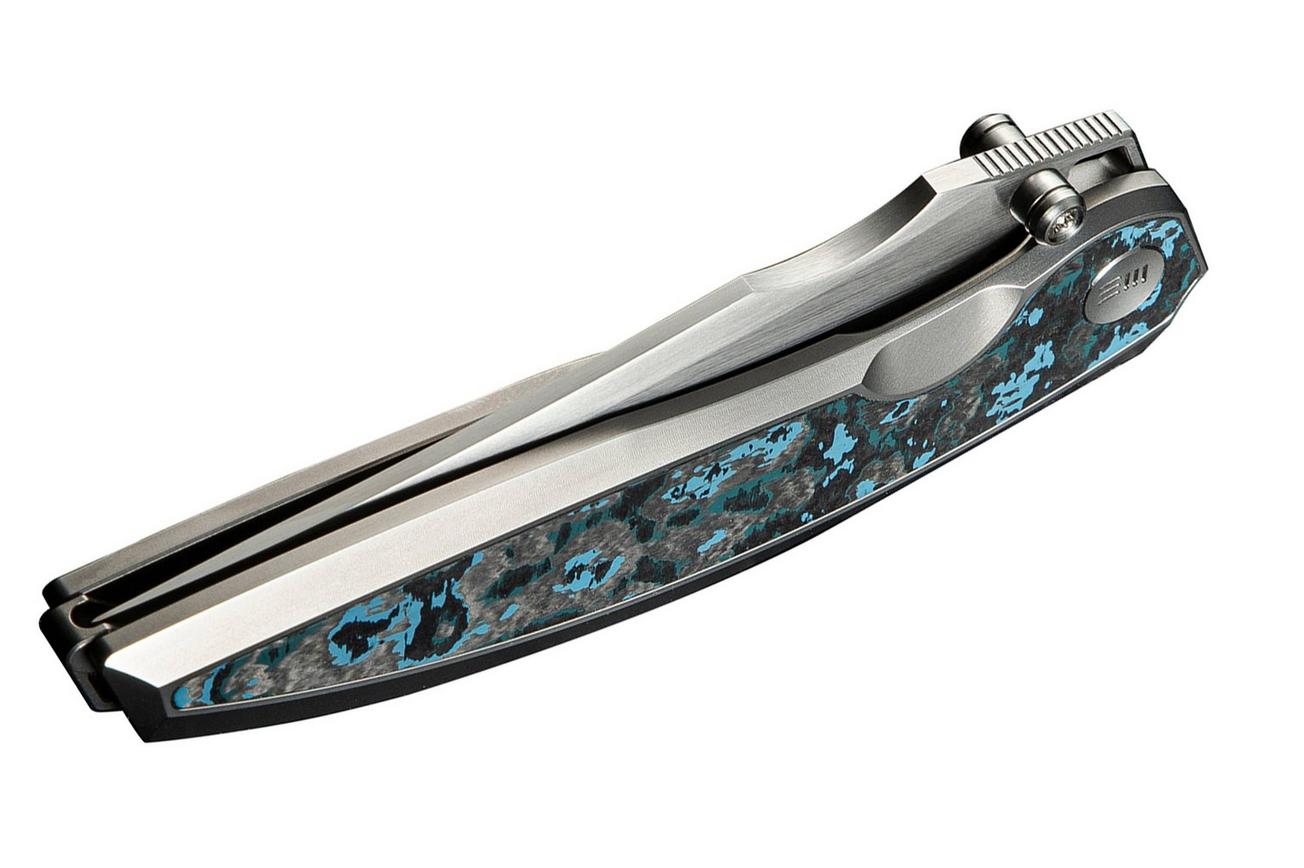 WE Knife Quinseris WE23093-4 Satin, Polished Bead Blasted Titanium Arctic Storm Fat Carbon Inlay, zakmes