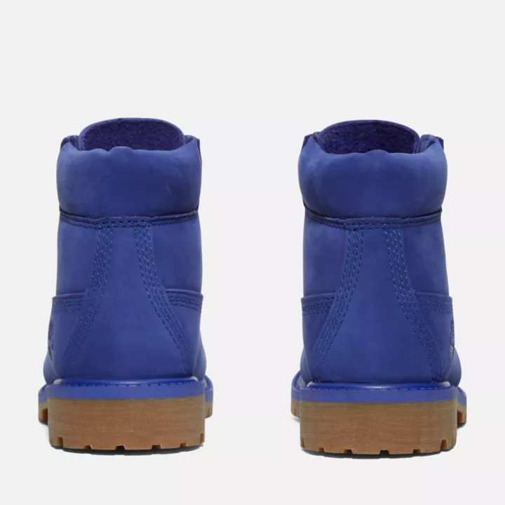Bota Timberland Premium de 6 polegadas impermeável, edição 50, para jovens, na cor azul.
