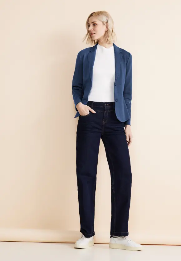 Basic Piqué Blazer - dark intense gentle blue mel.