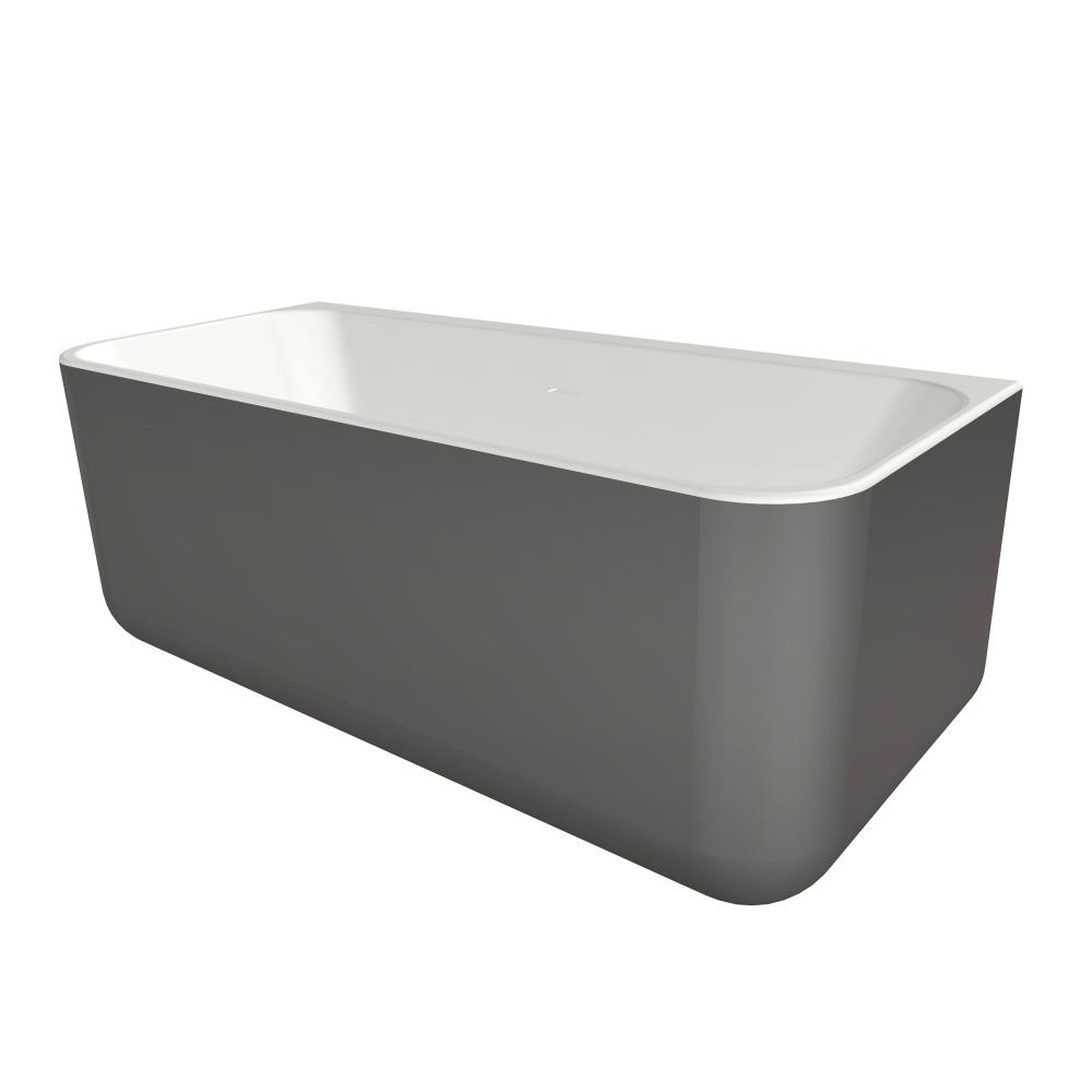 Xenz Guido half vrijstaand bad solid surface 160x70x65cm grafiet/wit