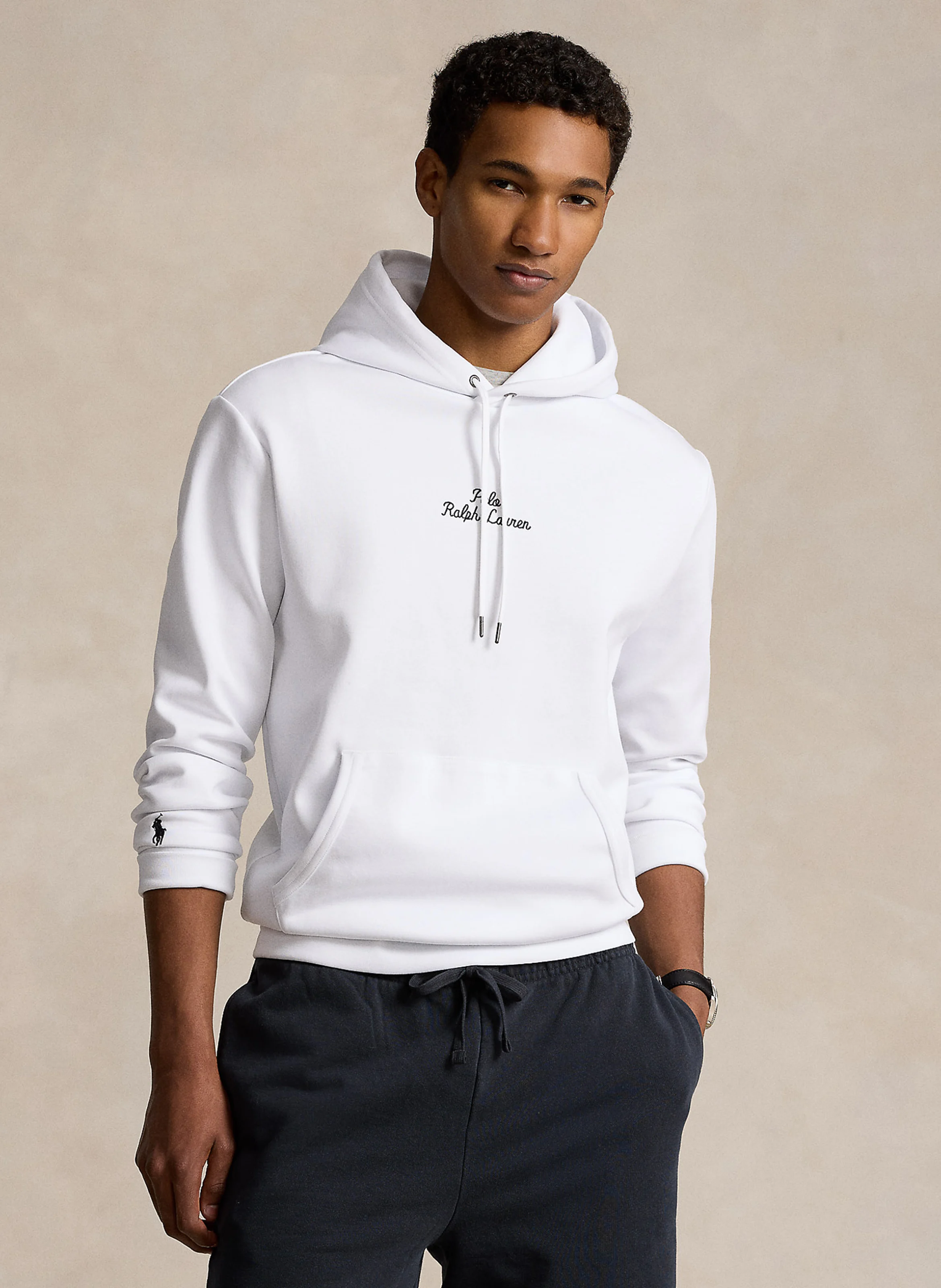 Sweat à capuche droit en coton mélangé | Blanc