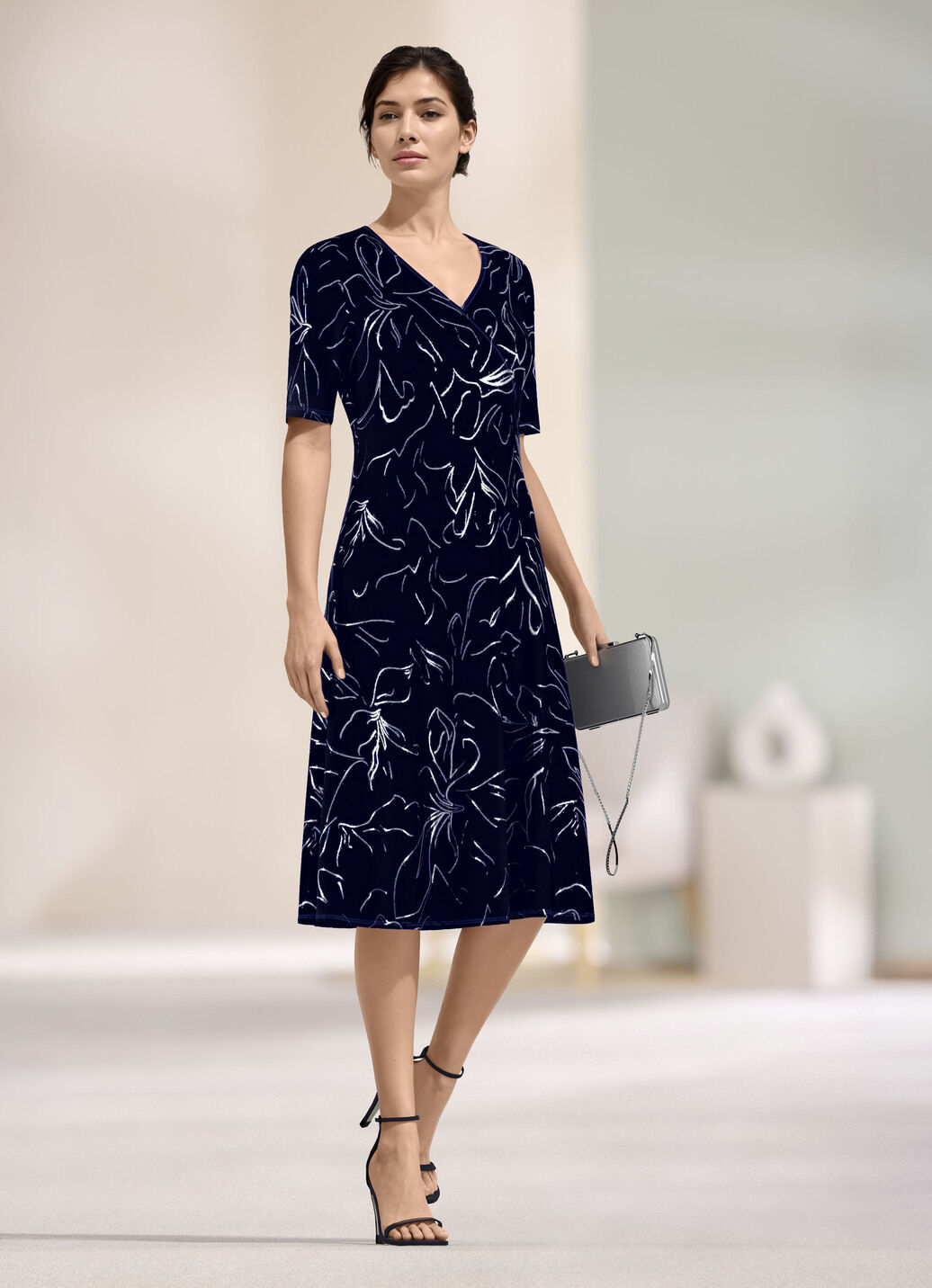 Kleid in Wickeloptik
