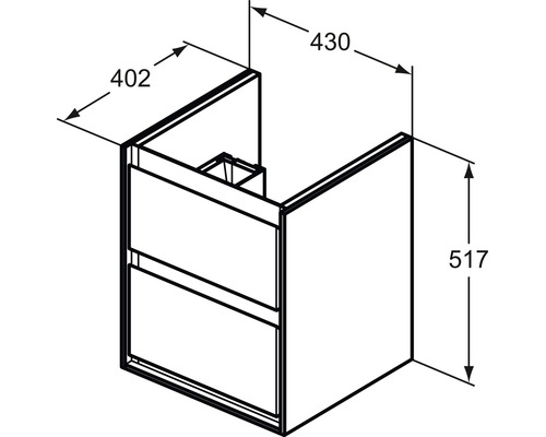 Ideal Standard Connect Air wastafelmeubel, afmetingen (B x H x D): 51,7 x 40,2 x 43 cm, frontkleur: glanzend wit, E1608B2