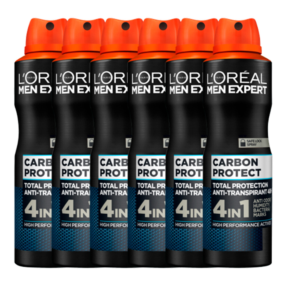 6x L'Oréal Men Expert Deodorant Spray Carbon Protect150 ml
