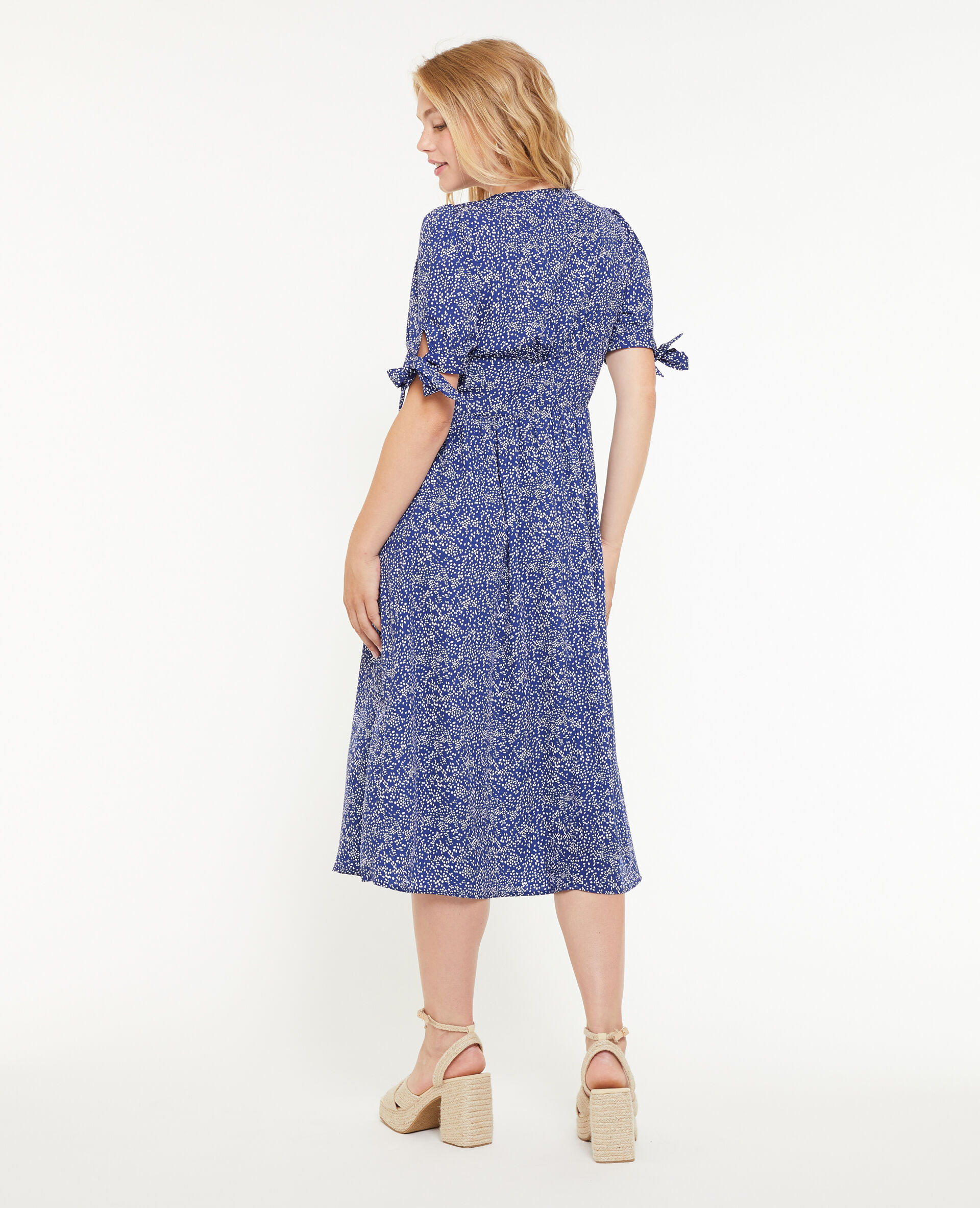 Robe longue boutonnée - Bleu
